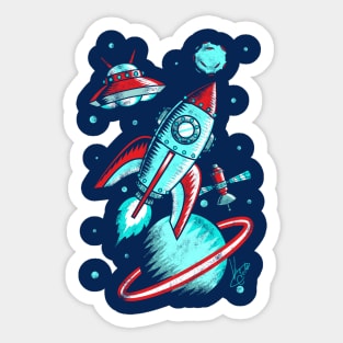 Retro Space Sticker